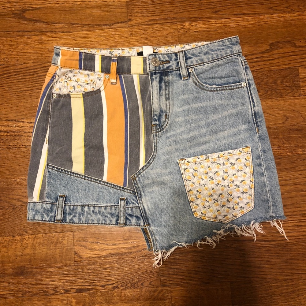 Patchwork Denim Skirt - image 1